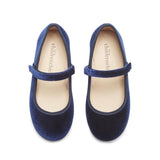 Classic Velvet Mary Janes in Navy by childrenchic - Vysn