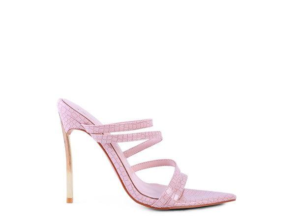 Croc Metal High Heeled Sandals by Blak Wardrob - Vysn