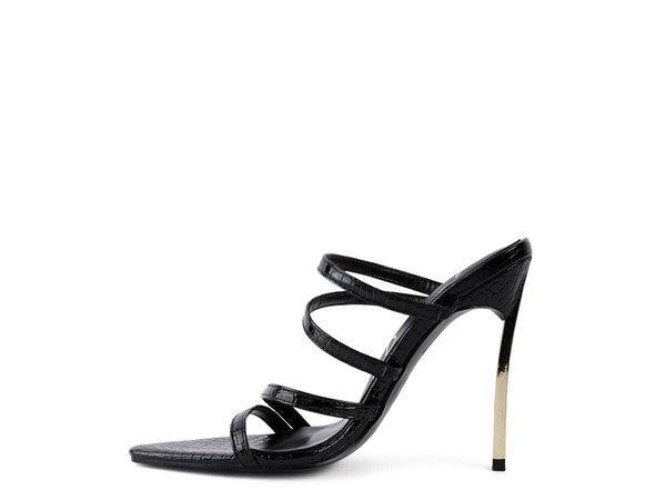 Croc Metal High Heeled Sandals by Blak Wardrob - Vysn