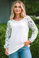 Leopard Round Neck Long Sleeve T-Shirt