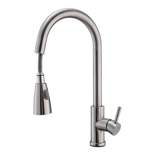 Kitchen Faucets Single Handle Kitchen Sink Faucet Brushed Nickel Stainless Steel Pulldown Head Faucet w/Flexible Pullout Sprayer