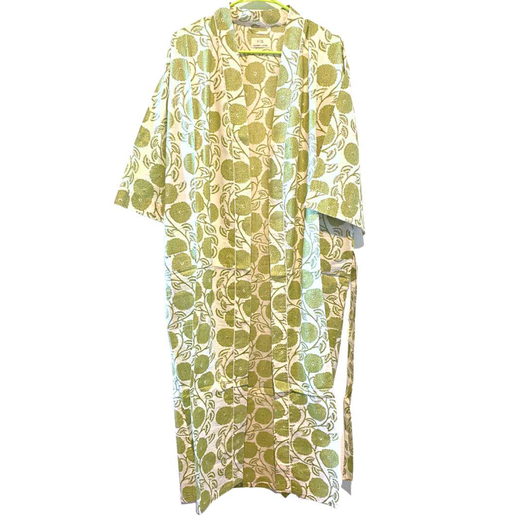 DAHLIA LOUNGE ROBE IN CELADON GREEN by POPPY + SAGE - Vysn