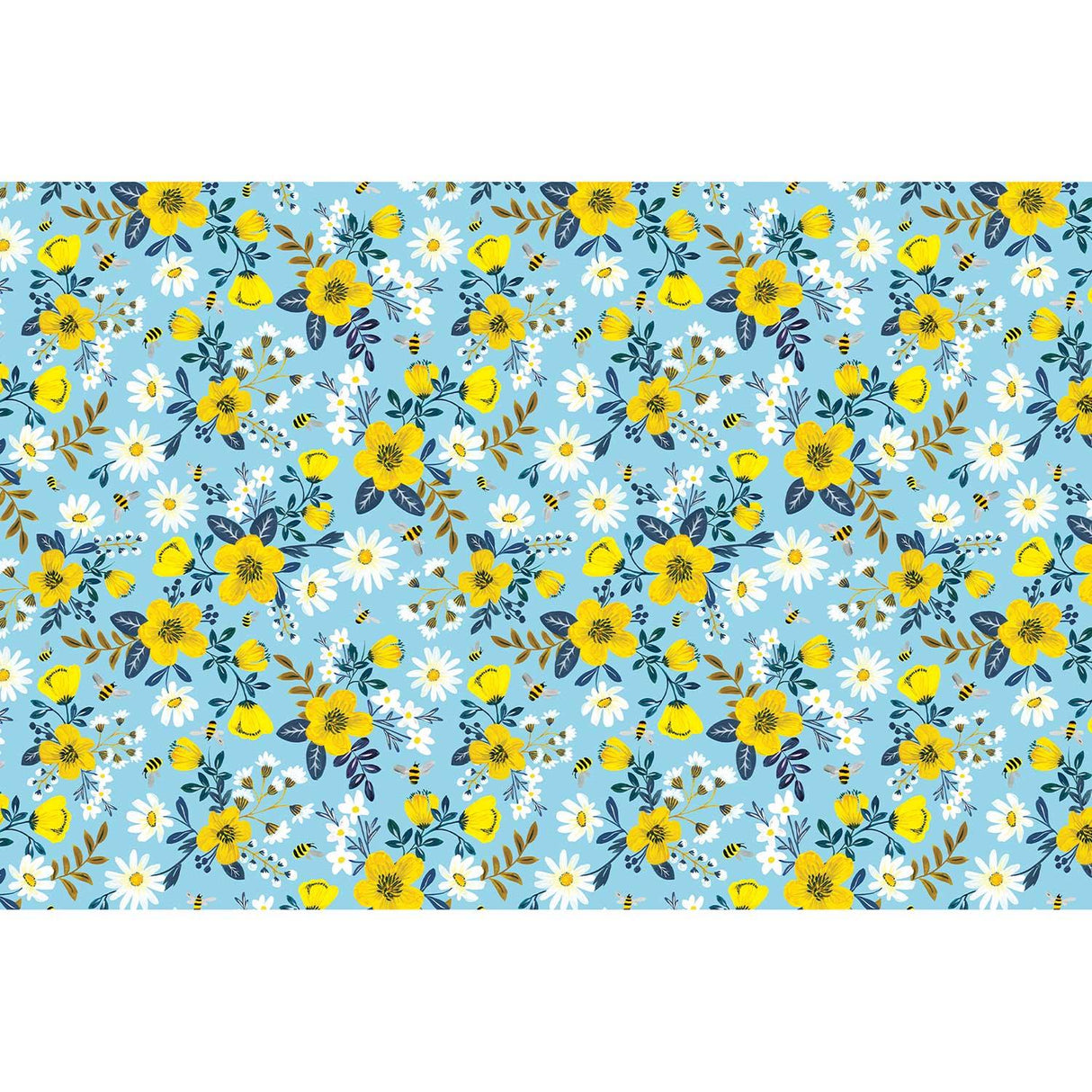 Daisies & Bees 20" x 30" Floral Gift Tissue Paper by Present Paper - Vysn