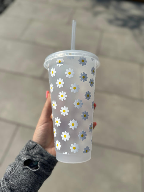 Daisy Tumbler Venti Cold Cup 24oz - With Straw - (Name Can Be Added) by WinsterCreations™ Official Store - Vysn