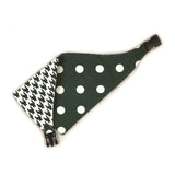 Dark Green Houndstooth Reversible Dog Bandana by Uptown Pups - Vysn