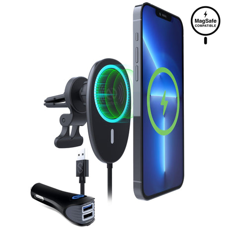 MagLock 15W Wireless Charging Vent Mount Black - Vysn