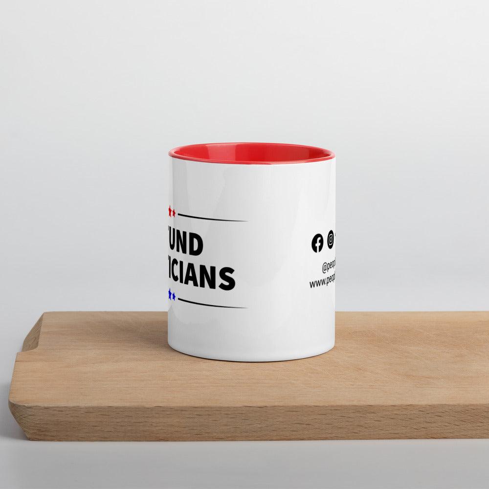 Defund Politicians (Red and Blue) Mug with Color Inside by Proud Libertarian - Vysn