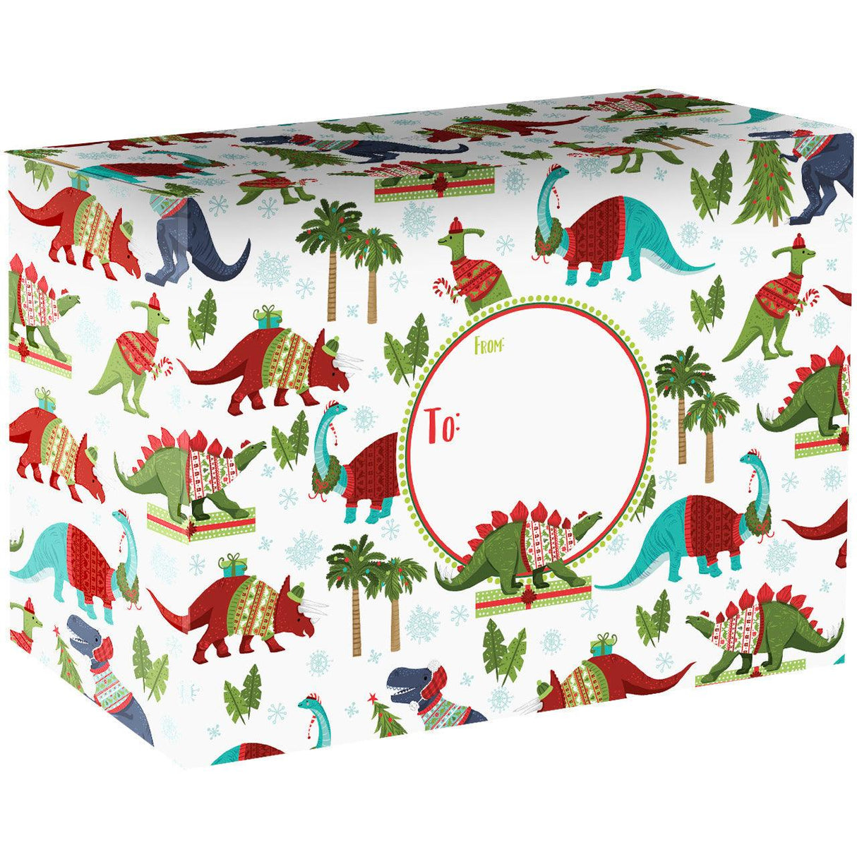 Dinosaur Small Christmas Printed Gift Mailing Boxes by Present Paper - Vysn