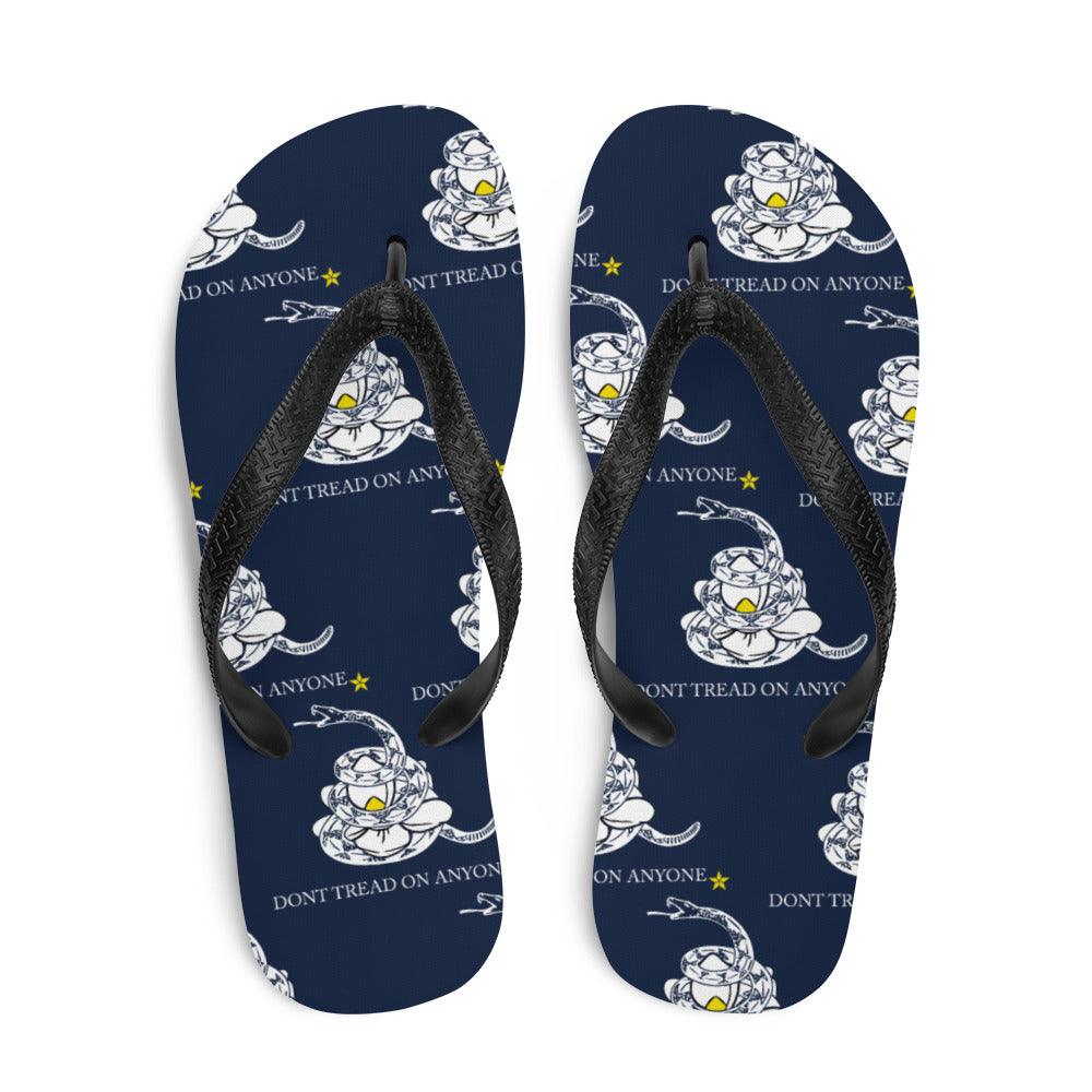 Don't Tread on Anyone Mississippi Liberty Flag Flip-Flops by Proud Libertarian - Vysn