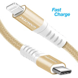 Braided PD MFI Lightning to USB-C Cable 4ft - Vysn