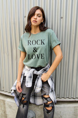 Simply Love Full Size ROCK ＆ LOVE Short Sleeve T-Shirt