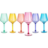 European Style Crystal, Stemmed Wine Glasses, Acrylic Glasses Tritan Drinkware, Unbreakable Colored, 6 - Set - Shatterproof BPA-free plastic, Reusable, All Purpose Glassware, Hand Wash Only 15oz by The Wine Savant - Vysn