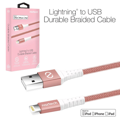 MFI Lightning Charge/Sync USB Braided Cable 4ft - Vysn