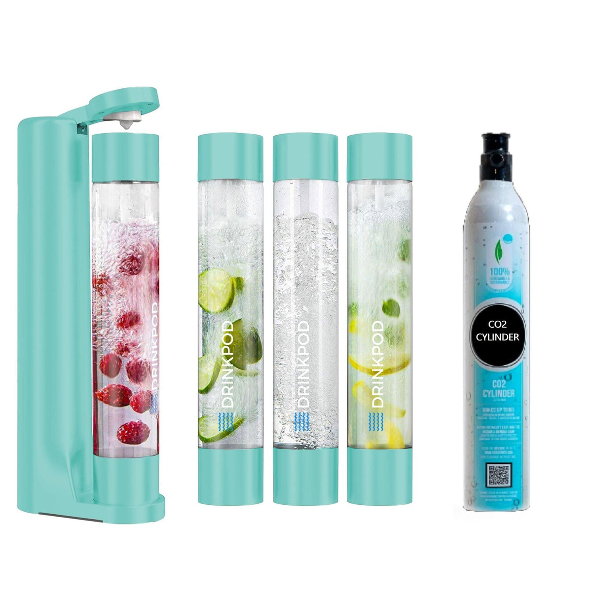 FIZZPod 1+ Soda Maker + CO₂ Cylinder (1-pack) by Drinkpod - Vysn