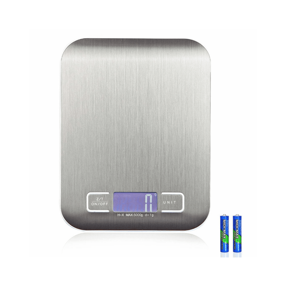 Food Digital Kitchen Weight Scale Grams & Ounces, Small, Backlit Stainless Steel by Plugsus Home Furniture - Vysn