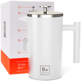 French Press with Thermometer Insulated Stainless Steel Coffee Maker (1.0L | 34fl oz) by Barista Warrior - Vysn