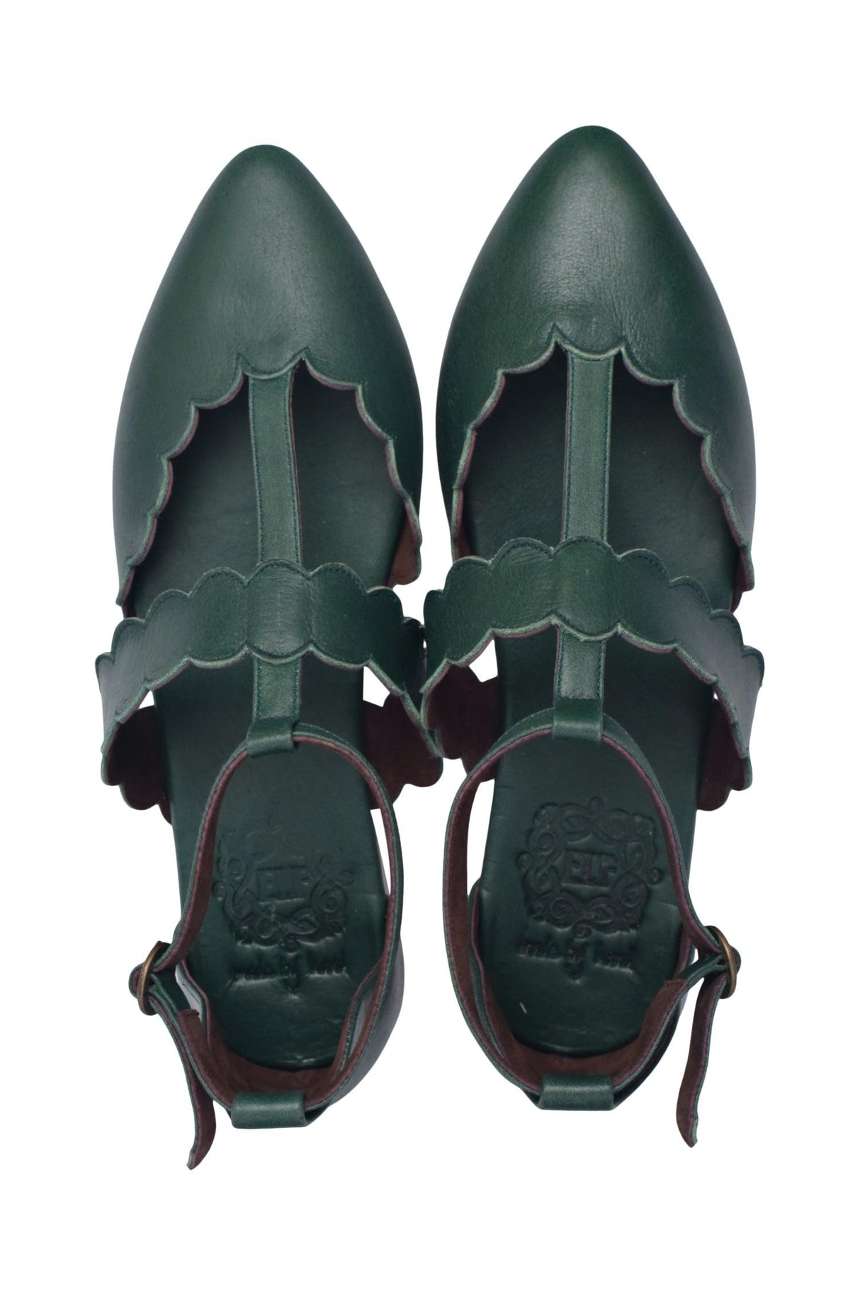 Gardenia Pointy Toe Leather Flats by ELF - Vysn