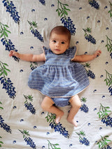 Gift Set: Bluebonnets Baby Muslin Swaddle Blanket and Burp Cloth/Bib Combo by Little Hometown - Vysn