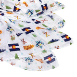 Gift Set: Colorado Baby Muslin Swaddle Blanket and Burp Cloth/Bib Combo by Little Hometown - Vysn