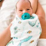 Gift Set: Florida Baby Muslin Swaddle Blanket and Burp Cloth/Bib Combo by Little Hometown - Vysn