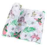 Gift Set: Florida Baby Muslin Swaddle Blanket and Burp Cloth/Bib Combo (Floral) by Little Hometown - Vysn