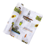 Gift Set: Los Angeles Baby Muslin Swaddle Blanket and Burp Cloth/Bib Combo by Little Hometown - Vysn