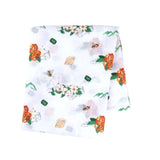 Gift Set: North Carolina Baby Muslin Swaddle Blanket and Burp Cloth/Bib Combo (Floral) by Little Hometown - Vysn