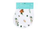 Gift Set: North Carolina Baby Muslin Swaddle Blanket and Burp Cloth/Bib Combo (Floral) by Little Hometown - Vysn