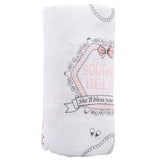 Gift Set: Southern Belle Baby Muslin Swaddle Blanket and Burp Cloth/Bib Combo by Little Hometown - Vysn