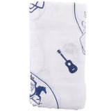 Gift Set: Southern Gentleman Baby Muslin Swaddle Blanket and Burp Cloth/Bib Combo by Little Hometown - Vysn