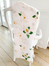 Gift Set: Southern Magnolia Baby Muslin Swaddle Blanket and Burp Cloth/Bib Combo by Little Hometown - Vysn