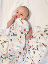 Gift Set: Tennessee Baby Muslin Swaddle Blanket and Burp Cloth/Bib Combo by Little Hometown - Vysn