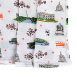 Gift Set: Washington D.C. Baby Muslin Swaddle Blanket and Burp Cloth/Bib Combo by Little Hometown - Vysn