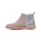 Glitter and Suede Chelsea Boots in Taupe by childrenchic - Vysn