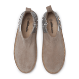 Glitter and Suede Chelsea Boots in Taupe by childrenchic - Vysn