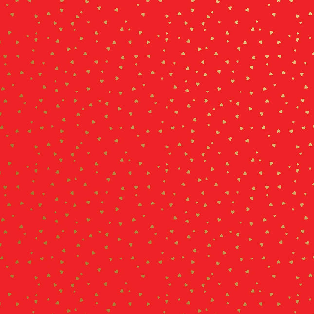 Gold Red Hearts Love Gift Wrap by Present Paper - Vysn