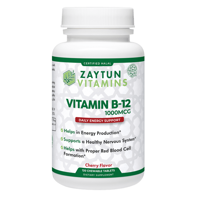 Halal Vitamin B-12 Chewable Tablets by Zaytun Vitamins - Vysn