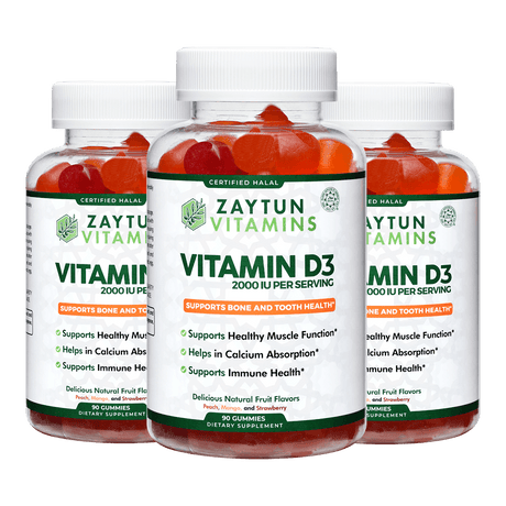 Halal Vitamin D3 2000IU Gummies (3Pack) by Zaytun Vitamins - Vysn