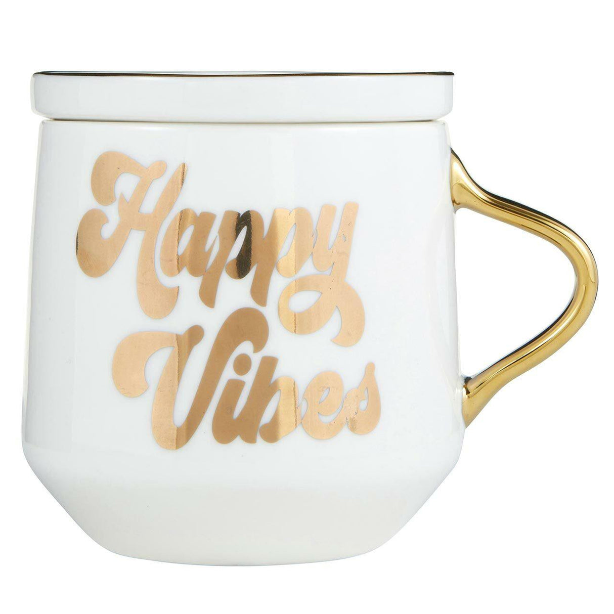 Happy Vibes Mug & Coaster Lid in Groovy Tie-Dye by The Bullish Store - Vysn