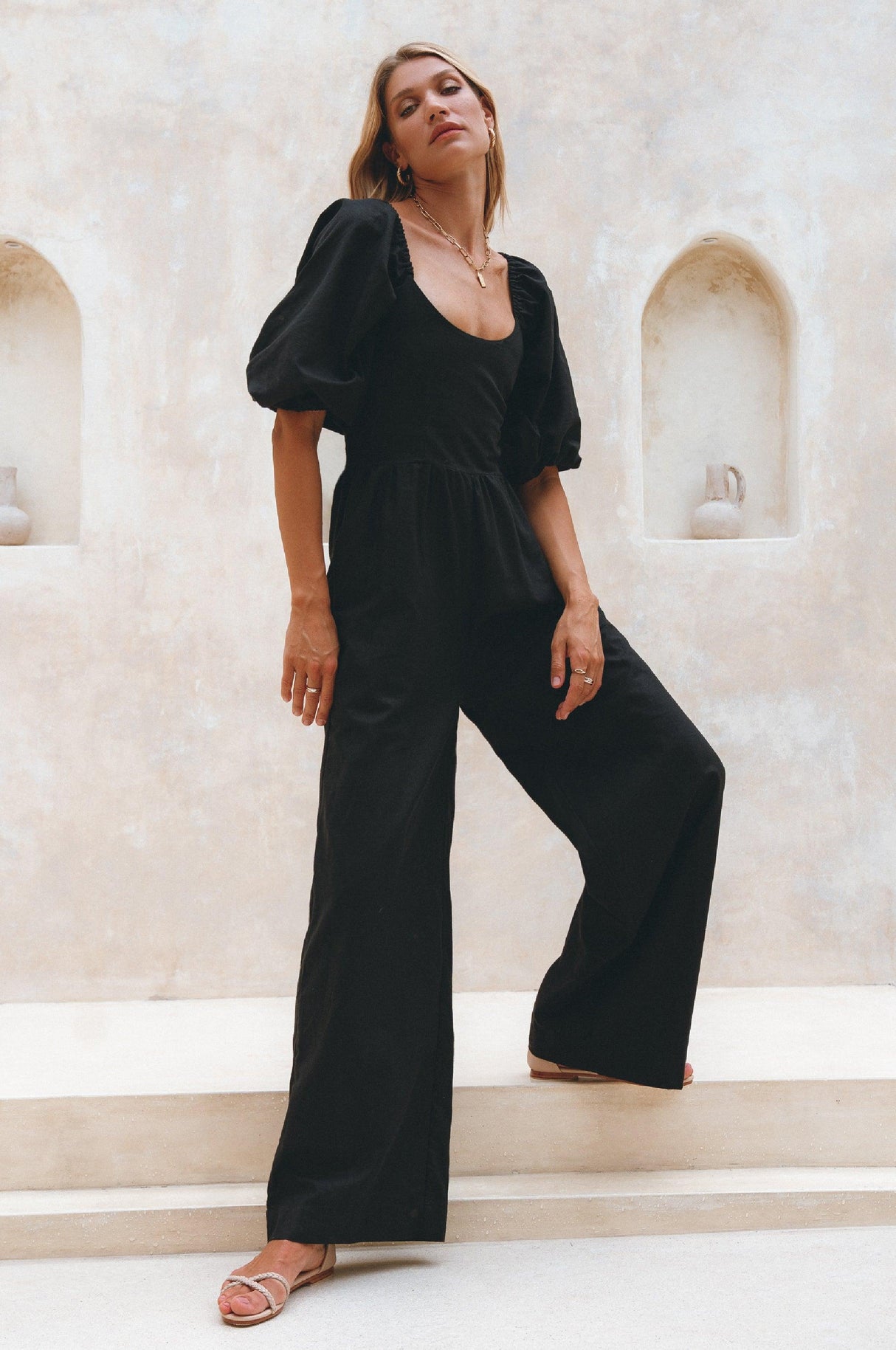 Heaven Bay Linen Jumpsuit by ELF - Vysn