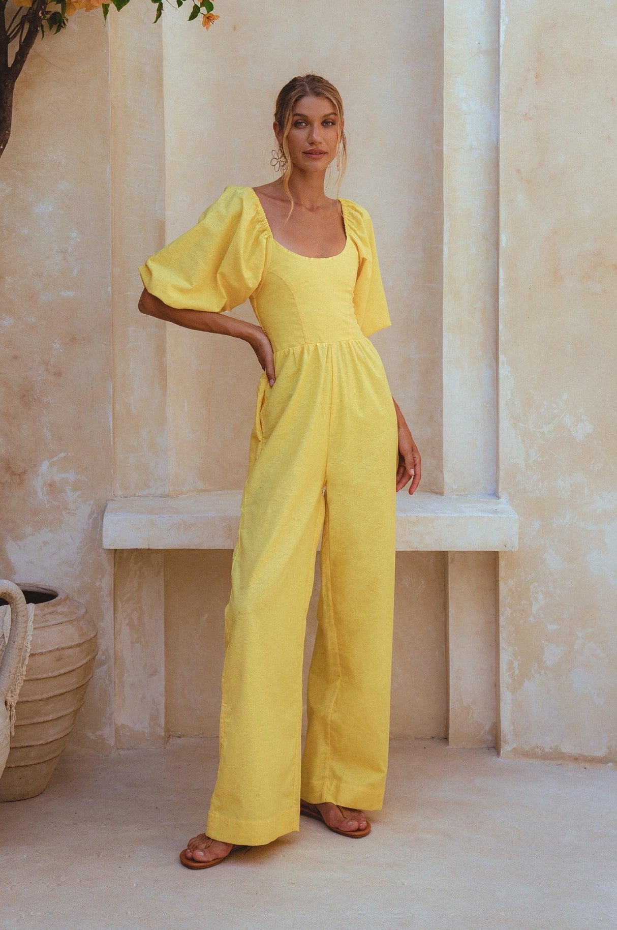 Heaven Bay Linen Jumpsuit by ELF - Vysn