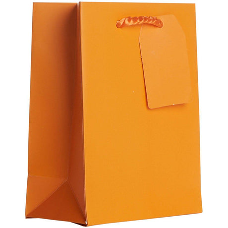 Heavyweight Solid Color Small Gift Bags, Matte Orange by Present Paper - Vysn