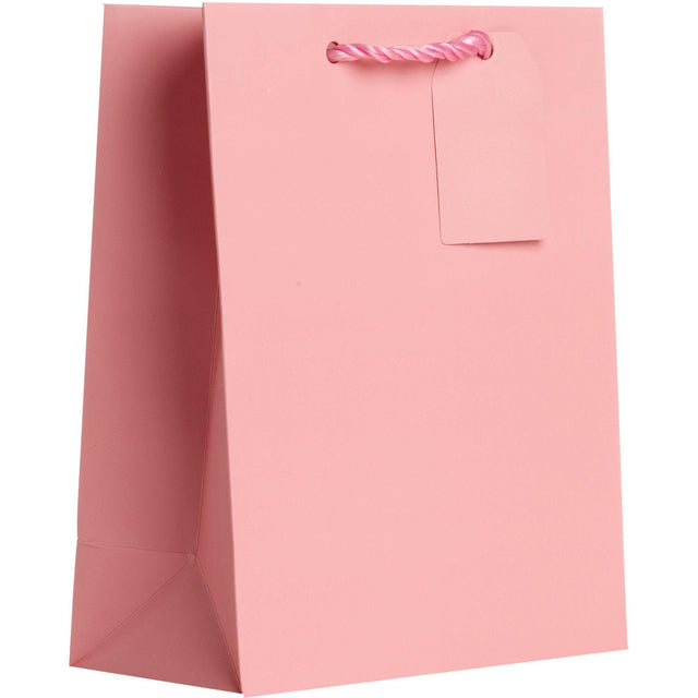 Heavyweight Solid Small Gift Bags, Matte Pastel Pink by Present Paper - Vysn