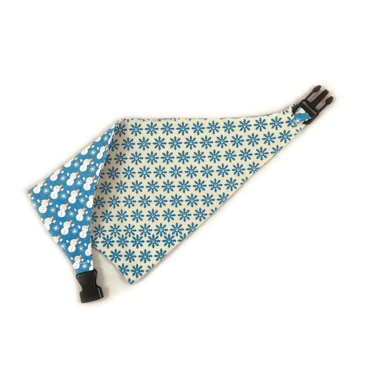 Holiday Snowmen Reversible Dog Bandana by Uptown Pups - Vysn