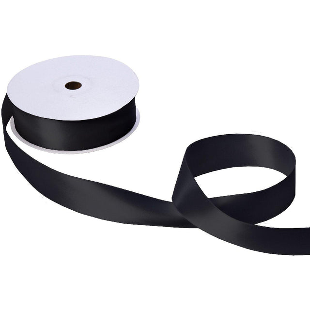 Jillson & Roberts Double-Faced Satin Ribbon, 1 1/2" Wide x 50 Yards, Black by Present Paper - Vysn