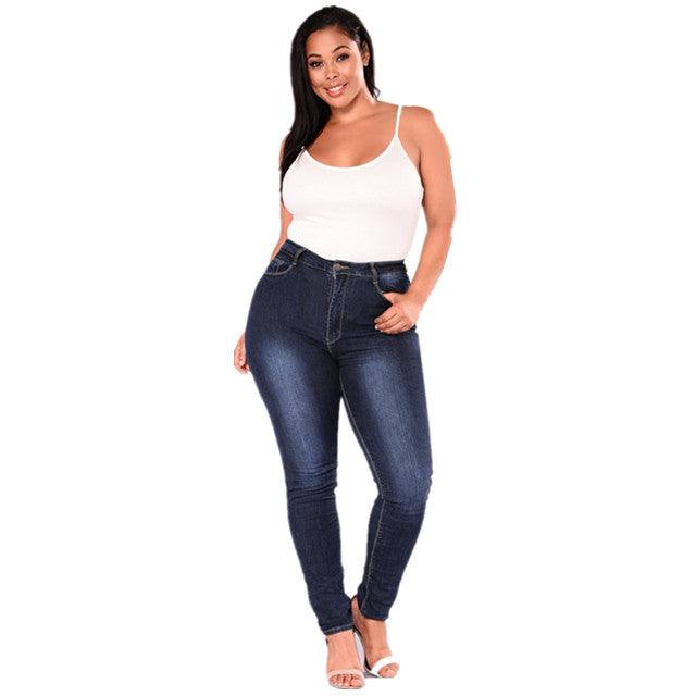 Land of Nostalgia Big Size Women's Skinny Denim Slim Fit Jeans by Land of Nostalgia - Vysn