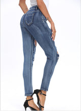 Land of Nostalgia Blue Denim Ripped Women's Euphoria Infused Skinny Jeans by Land of Nostalgia - Vysn