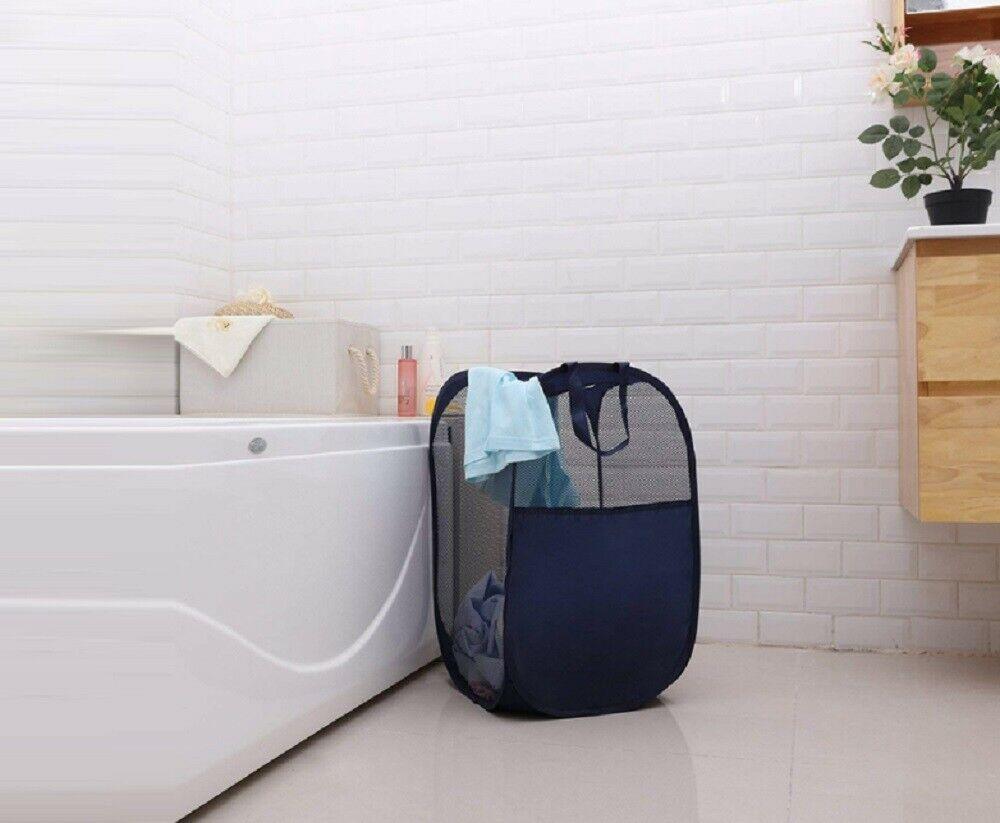 Large Foldable Storage Laundry Hamper Clothes Basket Nylon Laundry Washing Bag by Plugsus Home Furniture - Vysn