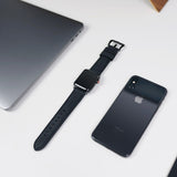 Leather Apple Watch Strap - Matte Black by Bullstrap - Vysn