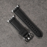 Leather Apple Watch Strap - Matte Black by Bullstrap - Vysn